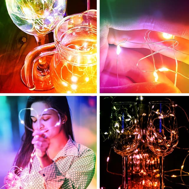 Thumbnail 6 de JSDOIN Fairy Lights 6 Pack (2m, 20 LED) battery operated copper wire string lights – multicolour