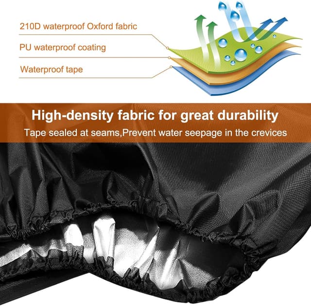 Detalle 2 de Ricyea 2 Pack Waterproof 210D Oxford Garden Stacking Chair Covers (64x64x70/120cm)