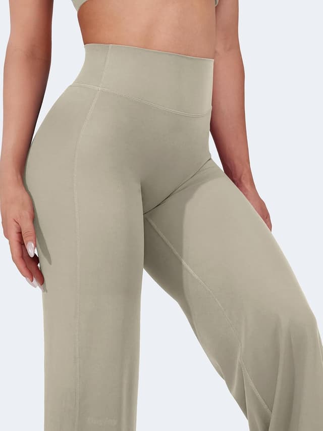 Detalle 2 de VOYJOY High-Waist Wide-Leg Lounge Leggings (Straight Leg) — Stretch Casual Sweatpants for Women