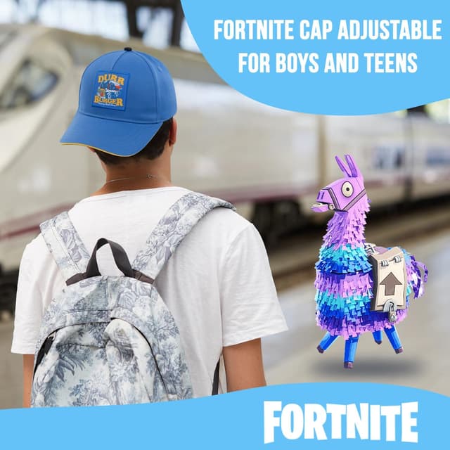 Detalle de Fortnite Baseball Cap for Boys (Flatbrim Fitted Cap, Adjustable Fit) — Cotton Hat With Sleek Design