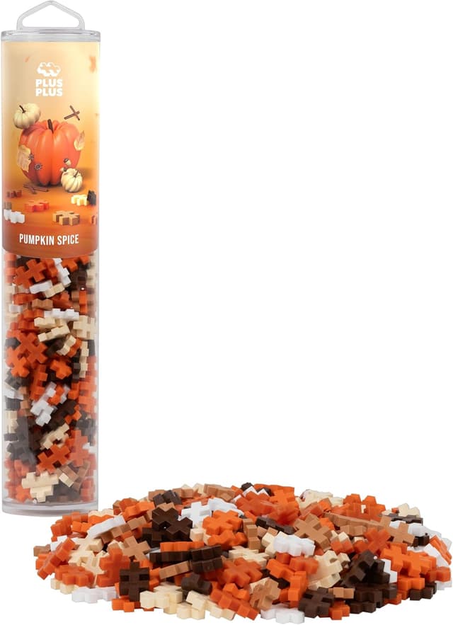 Detalle de Plus-Plus Building Blocks Toy (240 pc) – Pumpkin Spice Mix creative STEM play for ages 5+
