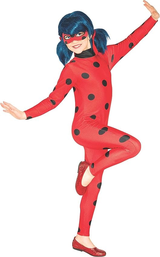 Detalle de Rubies Disfraz Oficial Ladybug para Niñas 🎉 Jumpsuit con Antifaz