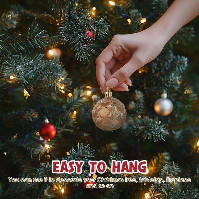 Detalle 2 de Healifty Weihnachtskugeln 42er Set mit Band