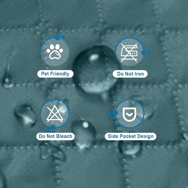 Thumbnail 6 de Jaotto Copridivano Impermeabile 3 Posti con Braccioli, trapuntato e con tasche laterali (verde)