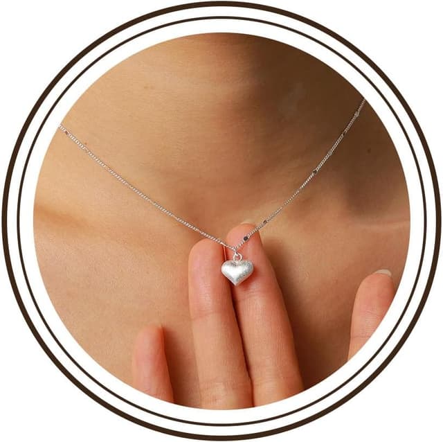 Detalle de Meteorstarry Kette aus 925 Silber für Damen mit Herz-Anhänger (wasserfest) – personalisierte Herzkette