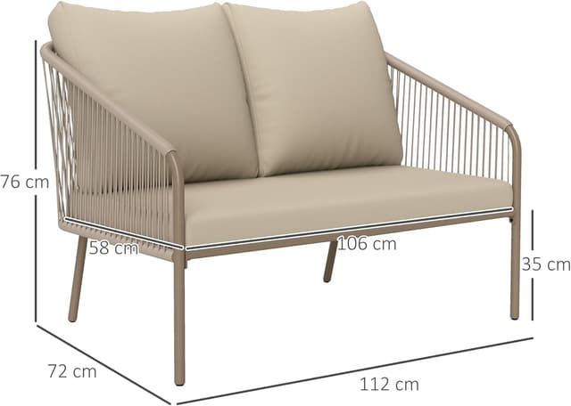 Detalle de Outsunny Canapé d’extérieur 2 places 240 kg