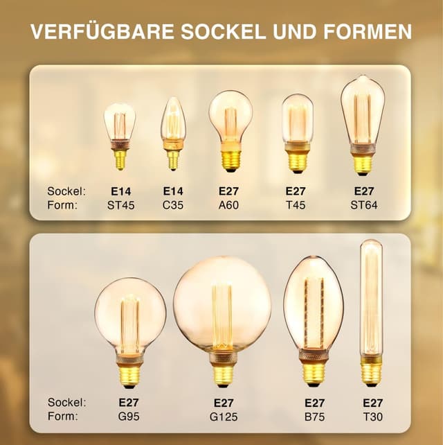 Detalle de greenandco LED Vintage Glühbirne E27 G95 smoke, 4W (100 lm), 1800K – extra warmweiß, flimmerfrei, nicht dimmbar