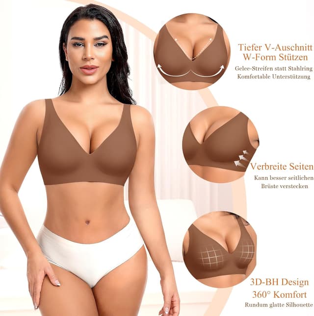 Detalle 2 de Nahtloser V-Ausschnitt BH für Damen