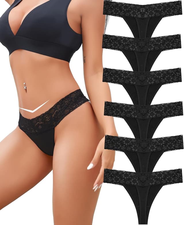 Detalle de BeReady Baumwolle String Tanga Bequeme Spitzenunterwäsche