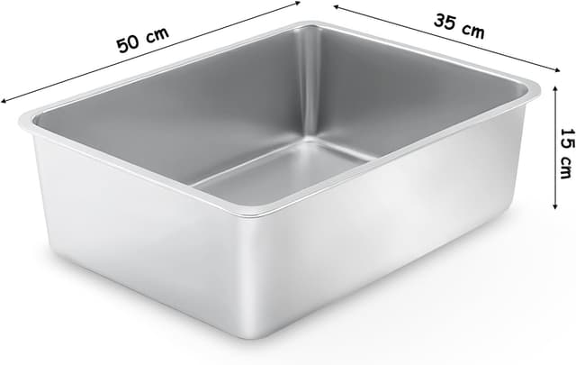 Thumbnail 3 de Edelstahl Katzenklo 50×35×15 cm 🐾