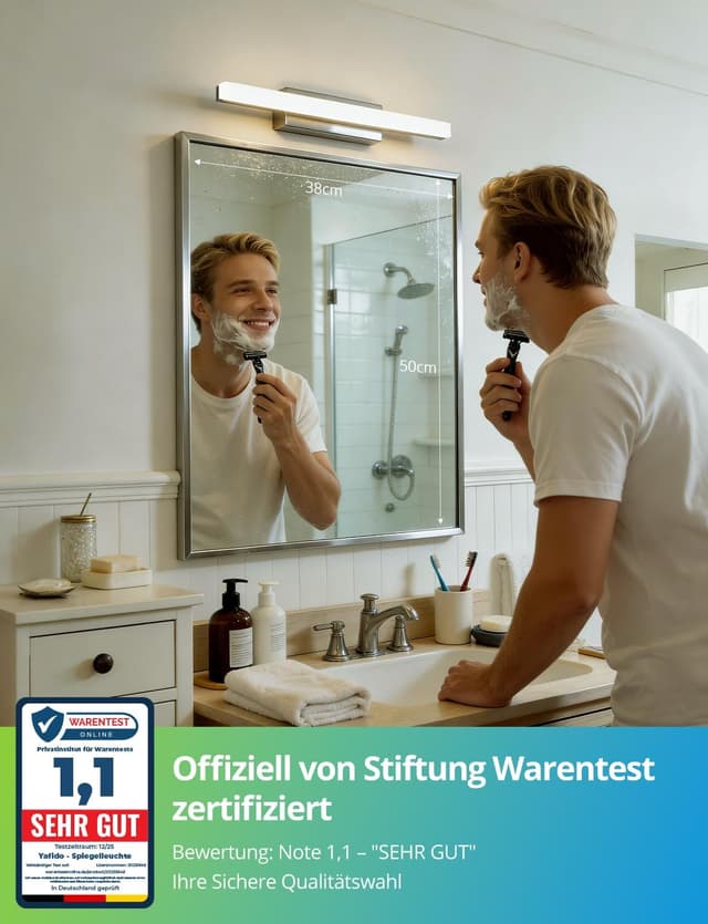 Detalle 2 de Yafido LED Spiegelleuchte Bad 40CM