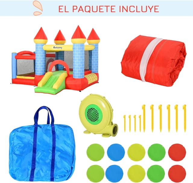 Thumbnail 6 de Outsunny Castillo hinchable 280x260x210 cm