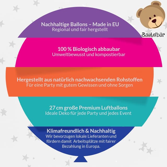 Thumbnail 5 de Bastelbär BIO Luftballons 100 Stück 🎈