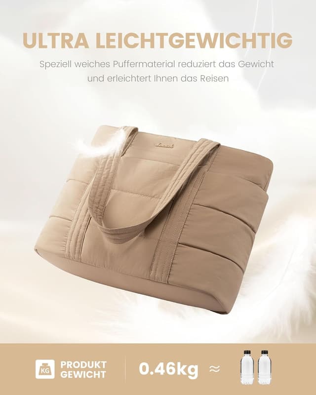 Detalle 2 de LOVEVOOK Laptoptasche Damen 17,3 Zoll Khaki