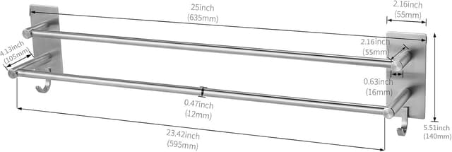 Detalle de JS Handtuchhalter 60 cm aus Edelstahl