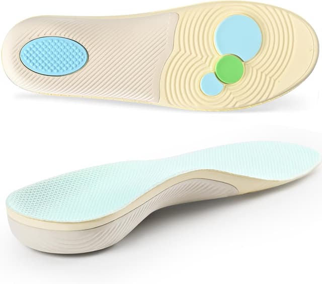 Detalle de UFYVPKS Arch Support Insoles (5D) for Fallen Arches, Overpronation & Foot Pain, White, 270mm (UK7.5-8)