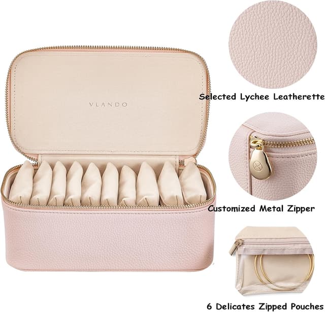 Thumbnail 6 de Vlando Travel Jewelry Box Organizer 12-pocket jewelry case 💍