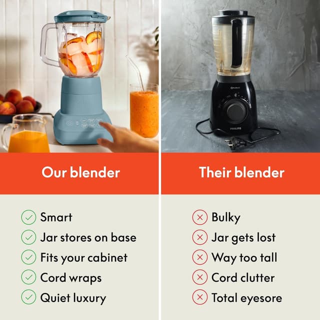 Thumbnail 6 de bella 10-Speed Flip & Store Countertop Blender, Juicer & Smoothie Maker (450 Watt, 48oz) – Surf