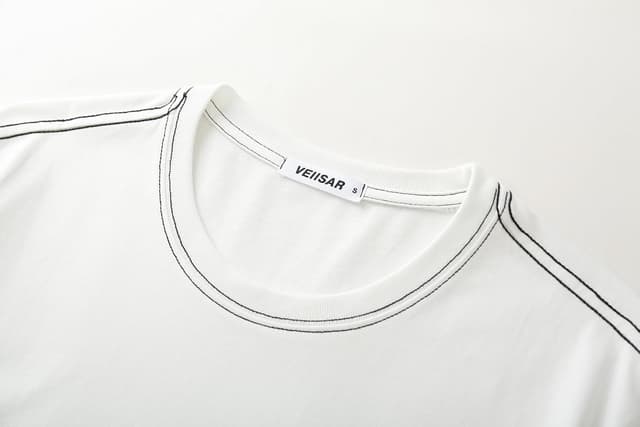 Detalle de VEIISAR Men’s Heavy Weight Crew Neck T-Shirt (100% Cotton, Pre-Shrunk)