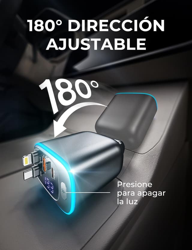 Thumbnail 4 de Rolgno Cargador Coche Retráctil 72W