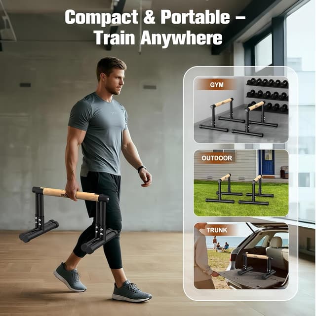 Detalle de RELIFE REBUILD YOUR LIFE Dip Station Dip-Bar: einstellbare Dip-Ständer für Calisthenics & Ganzkörpertraining