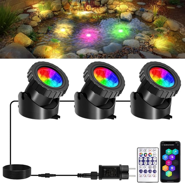 Detalle de T-SUNUS Teichbeleuchtung Unterwasser RGB