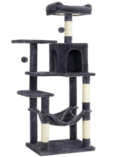 Thumbnail 9 de Feandrea Árbol para Gatos PCT161G01 de 143 cm con 4 postes rascadores, 2 plataformas y cueva