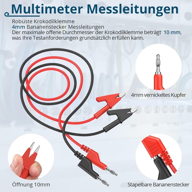 Thumbnail 3 de ALLmeter 4mm Bananenstecker-Messkabel 1,2 m