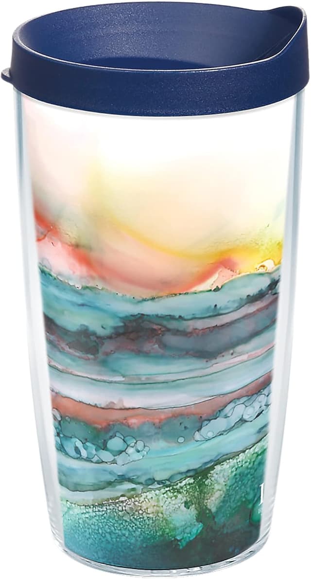 Detalle de Tervis Inkreel Coral Stretch 16oz Double-Walled Insulated Tumbler Travel Cup (Made in USA, BPA-Free)