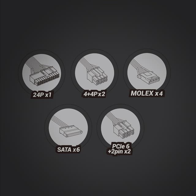 Detalle de Mars Gaming MPIII850 alimentatore PC ATX 850W con APFC digitale, 5 anni di garanzia e ventola AI-RPM