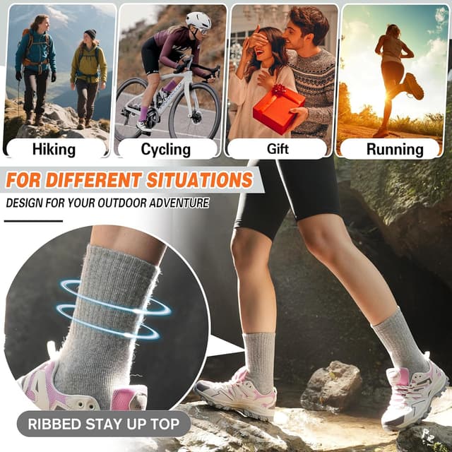 Thumbnail 5 de Sandsuced Womens Merino Wool Thermal Socks 5 pairs