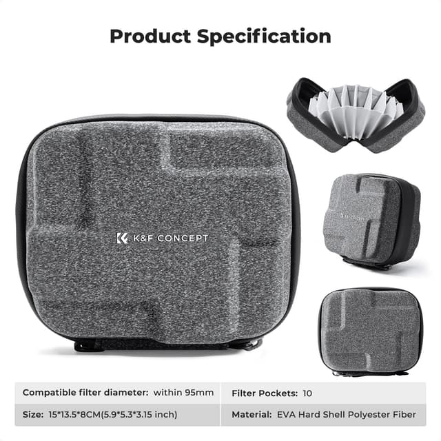 Thumbnail 6 de K&F Concept Bolsa para 10 filtros 95 mm