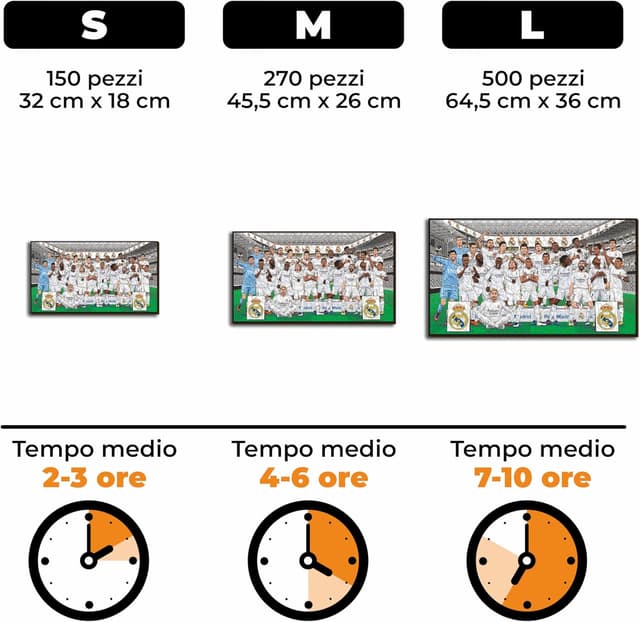Detalle de Iconic Puzzles Real Madrid Squadra 24/25 – Puzzle di legno 100% sostenibile, licenza ufficiale, 500 pezzi, taglia L