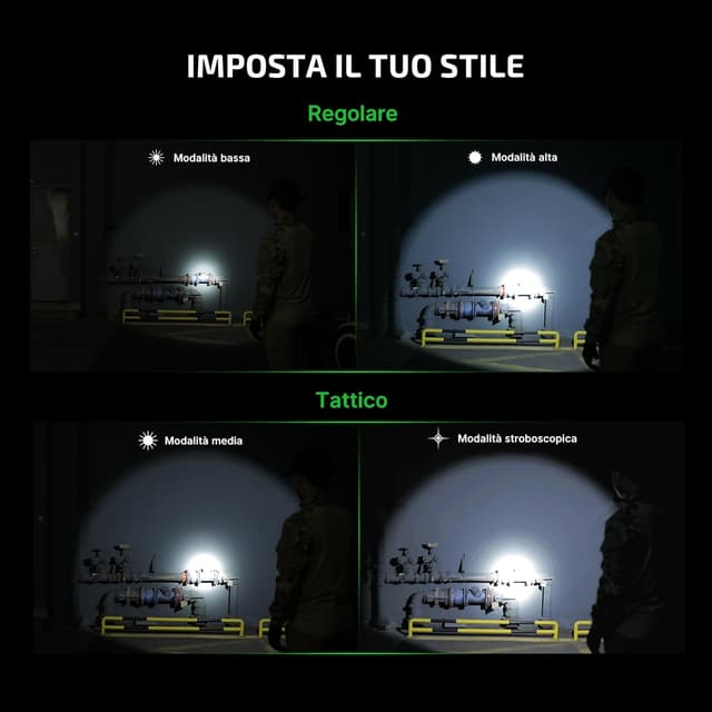 Detalle 2 de Olight Warrior X 4 torcia ricaricabile 2600 lumen con doppio interruttore e luce a lungo raggio