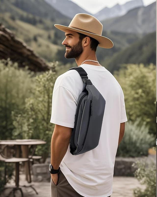 Detalle 2 de Marsupio uomo donna con tasche