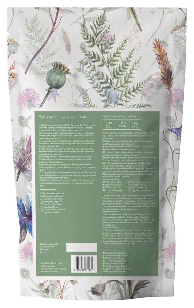 Detalle 2 de Goldrutentee Monte Nativo (300 g) – Goldrutenkraut Tee lose, 100 % natürlich & ohne Zusatzstoffe