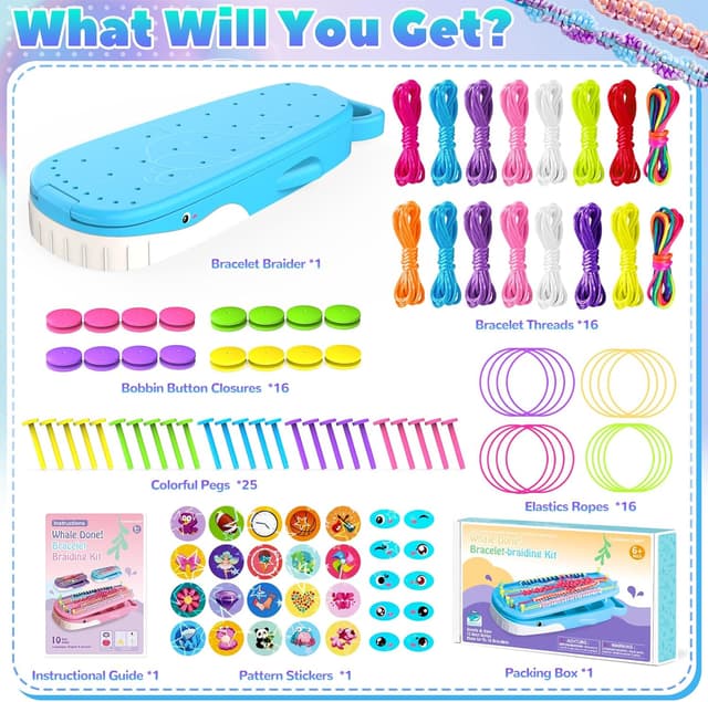 Thumbnail 3 de Whale Bracelet Making Kit for Girls 16 Pieces