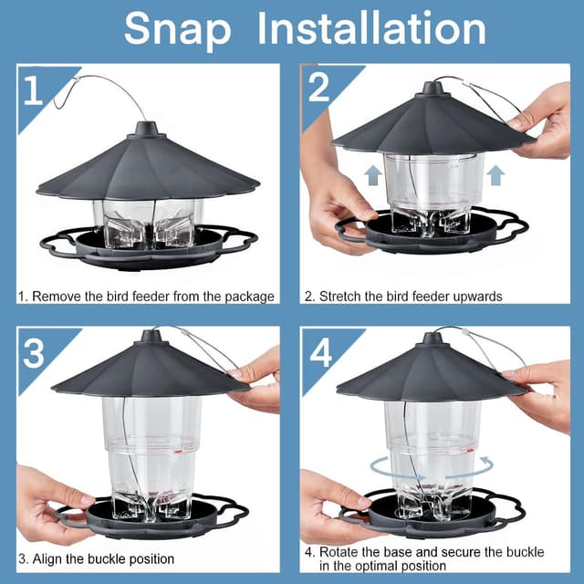 Detalle 2 de WLLKOO Bird Feeder adjustable hanging feeder 🎣