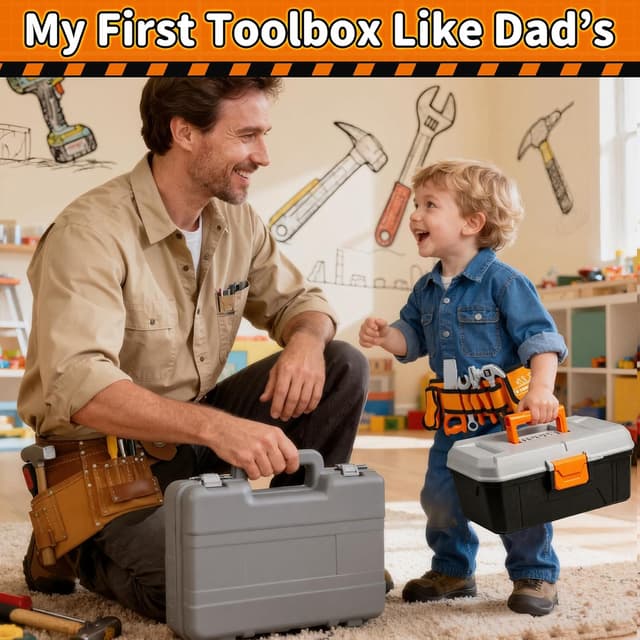 Detalle 2 de KidBloom Juguetes 50 piezas caja herramienta con taladro