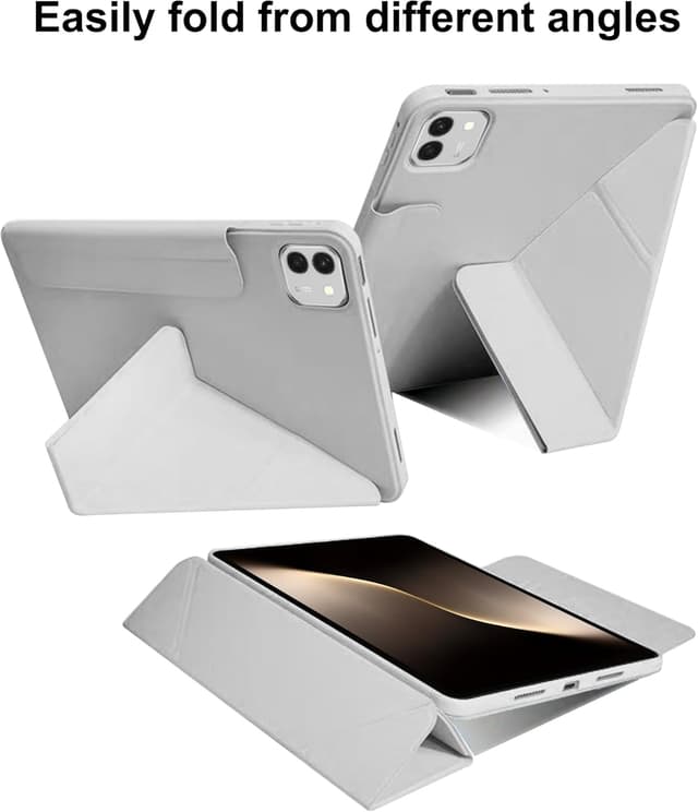 Detalle de Fitudoos Ultra-dünne Schutzhülle für Honor Magic Pad 3 (13,3 Zoll) mit Standfunktion und Magnetverschluss – Grau