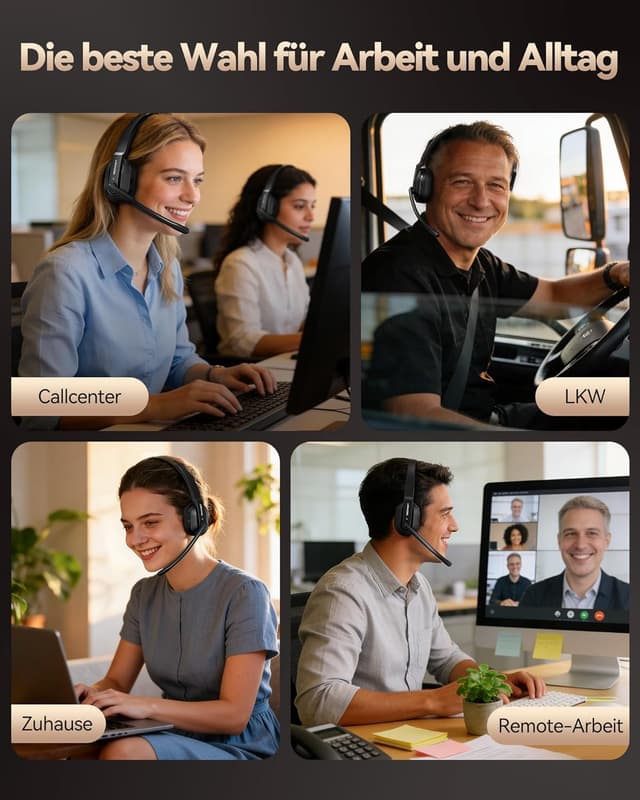 Thumbnail 6 de TECKNET V5.2 Bluetooth Headset 50+ Std. Akku