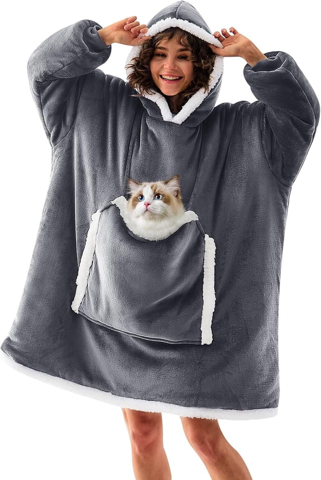 Detalle de JOYWOO Blanket Hoodie, cozy fleece hoodie đŹ