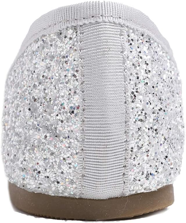 Detalle de Feversole Round Glitter Ballerina Damen Ballerinas mit Slip-on-Design und Profilsohle