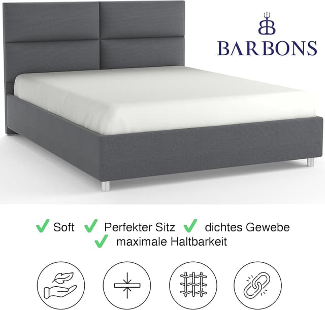 Thumbnail 5 de BARBONS Spannbettlaken 200x200cm Jersey für Boxspringbett