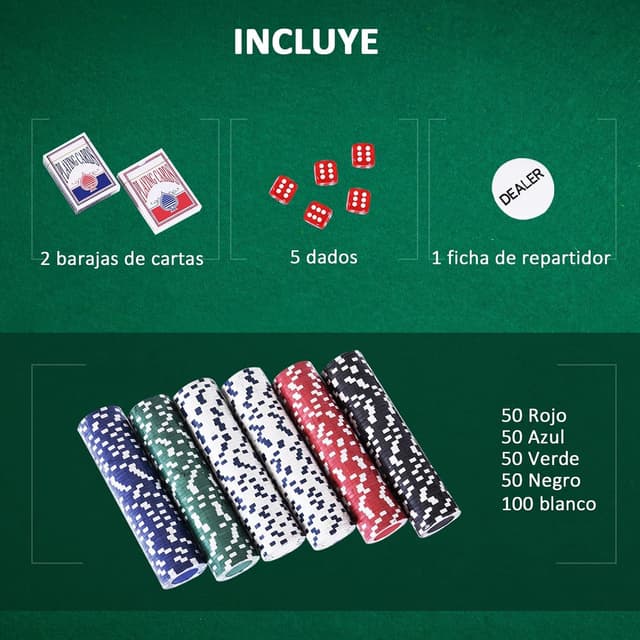 Thumbnail 2 de HOMCOM Maletín de Poker Profesional con Fichas y Cartas ♠