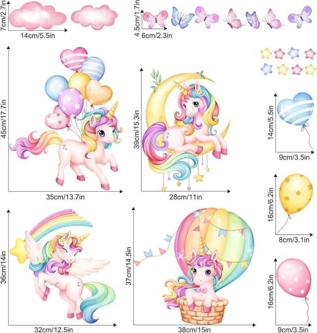 Thumbnail 5 de Supzone Unicorn Wall Stickers 29 x 90 cm