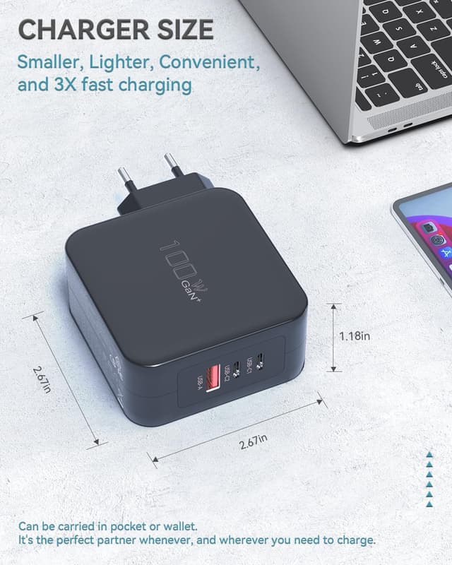 Detalle 2 de BIUBOTY Caricatore USB C 100W GaN