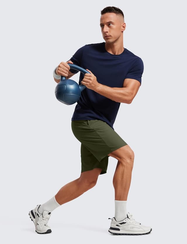 Detalle 2 de Pantaloncini running uomo CRZ YOGA con fodera in rete e tasche, 13/18/23 cm