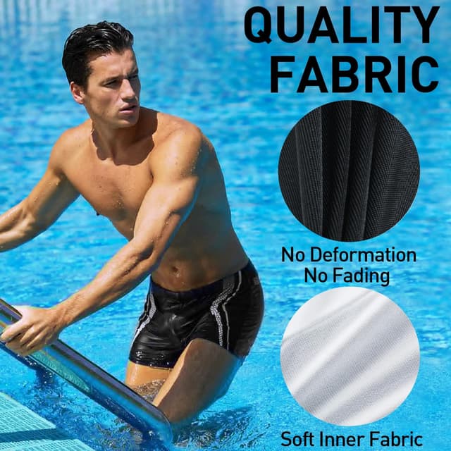 Detalle 2 de Arcweg Boxer da bagno uomo con pad rimovibile e coulisse, elastico in vita bassa