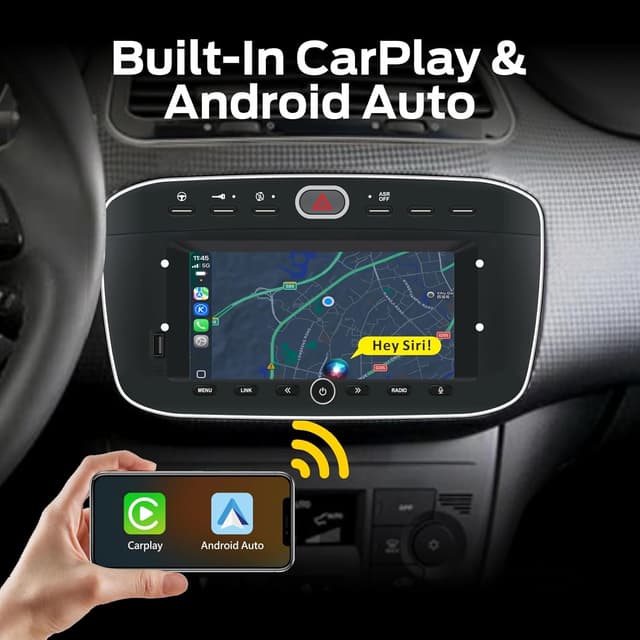 Detalle 2 de Autoradio Linux LXKLSZ per Fiat Punto (2010-2016) e Fiat Linea (2012-2015) con CarPlay Wireless e Android Auto